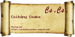Csikány Csaba névjegykártya