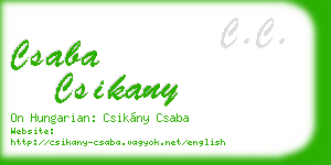 csaba csikany business card